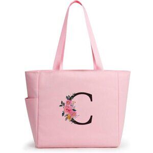 Personalized Beach Tote Bag Pink-c